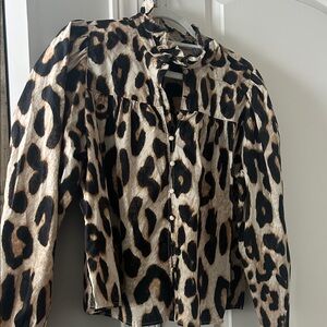 H&M Leopard Print Button Down Shirt